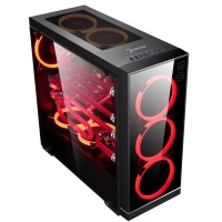Gamepower HYPNOS Gaming 3*120mm Kırmızı Ring Fanlı Tempered Glass Yan Panel Mid ATX Kasa - 1